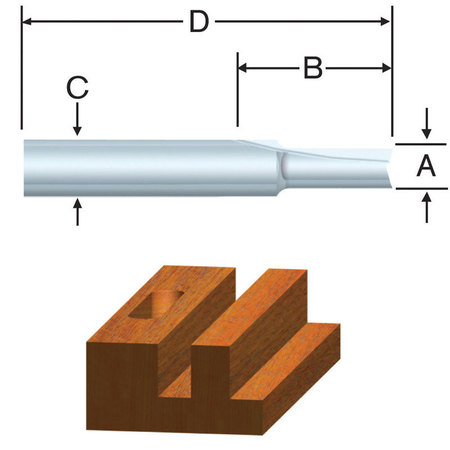 VERMONT AMERICAN ROUTER BIT 1/4"" STRAIGHT 23102